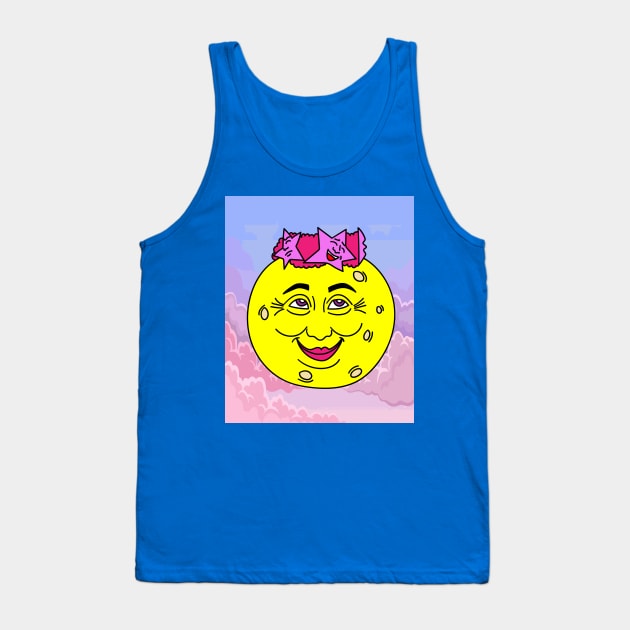 Luminous Moon Half Moon Face Tank Top by flofin